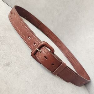 Handmade belt men's 42 brown leather Scorpion artsy southwestern western woven